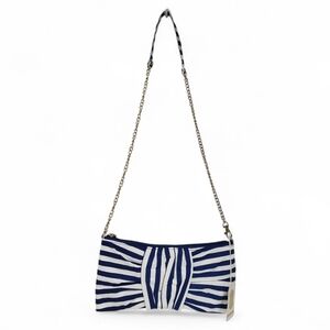 Mud Pie Gameday Bag In Navy Stripe